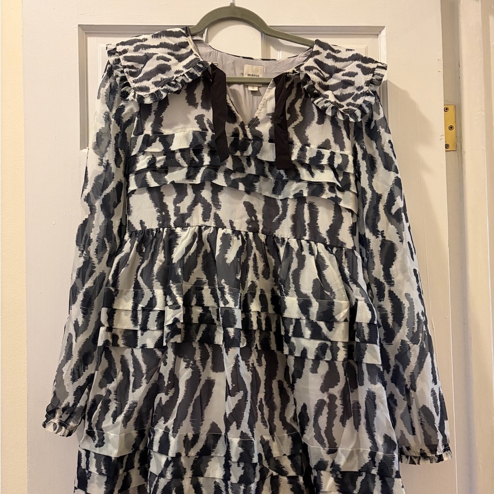 Maeve Gray and Black Patterned Dress